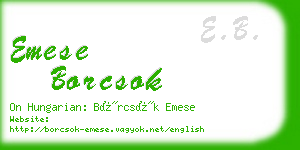 emese borcsok business card